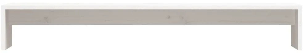 vidaXL Βάση Οθόνης Λευκή 100 x 27 x 15 εκ. από Μασίφ Ξύλο Πεύκου