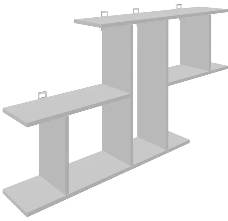 Ραφιέρα τοίχου Vertoura pakoworld σε λευκή απόχρωση 116x18.5x60cm (1 τεμάχια)