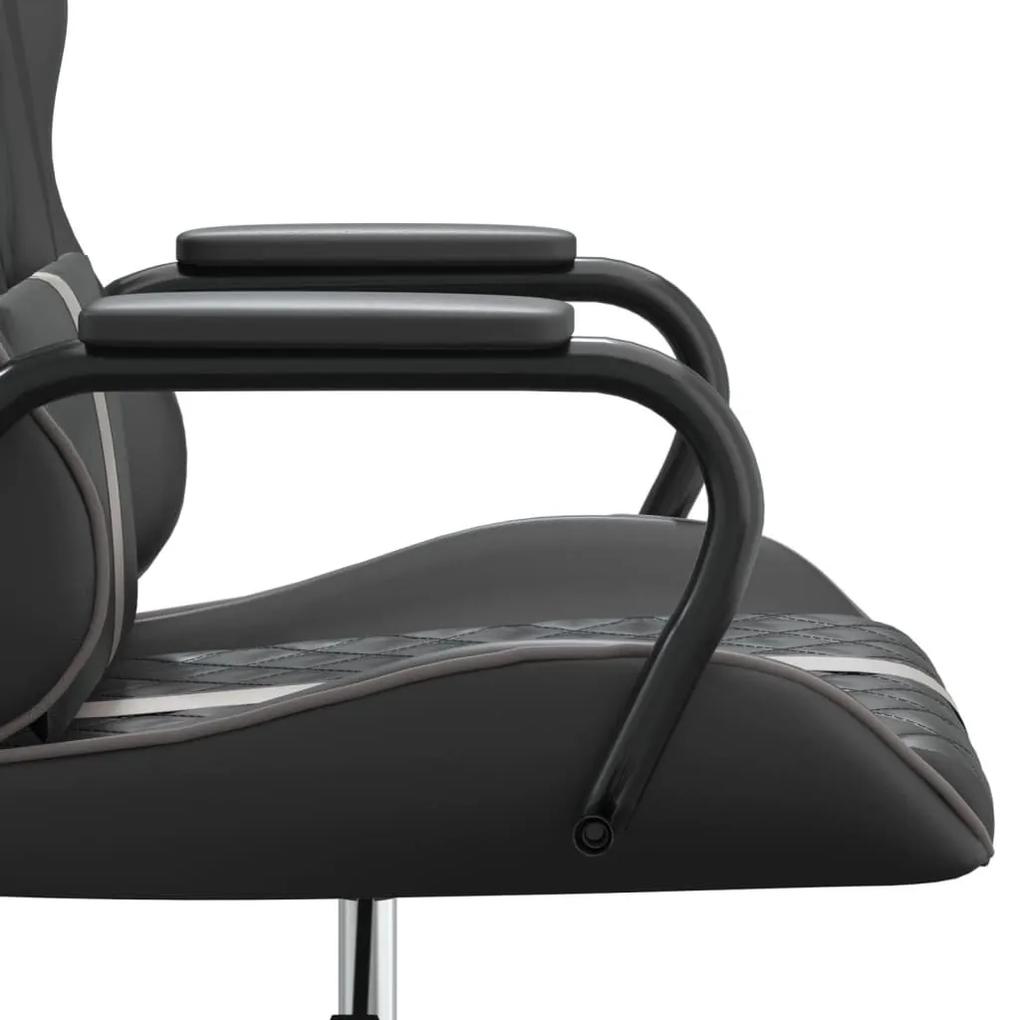Καρέκλα Gaming Μασάζ Γκρι και Μαύρο από Συνθετικό Δέρμα - Γκρι