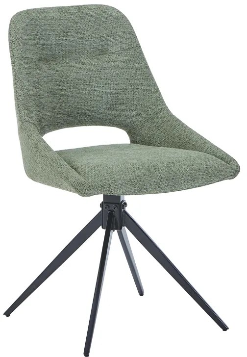 Καρέκλα περιστρεφόμενη Luciano I pakoworld σε πράσινο ύφασμα-πόδι μεταλλικό μαύρο 52.5x54x85εκ 327-000034