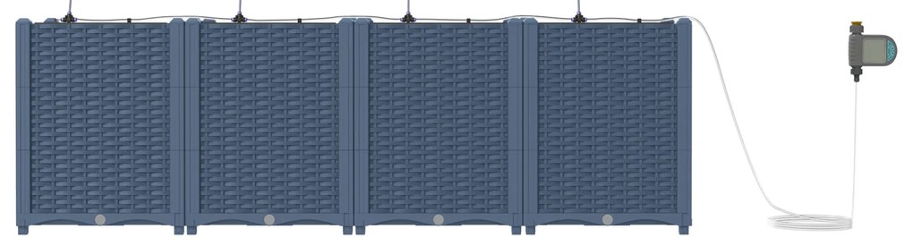 vidaXL Ζαρντινιέρες κήπου Γκρι 160 x 40 x 52 cm Ατσάλι