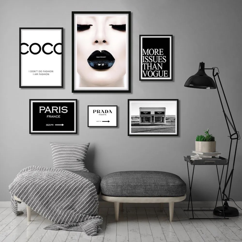 Σύνθεση κάδρων μαύρο PVC Coco Paris PST085