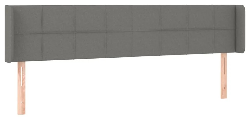 vidaXL Κεφαλάρι Κρεβατιού LED Σκούρο Γκρι 163x16x78/88 εκ. Υφασμάτινο