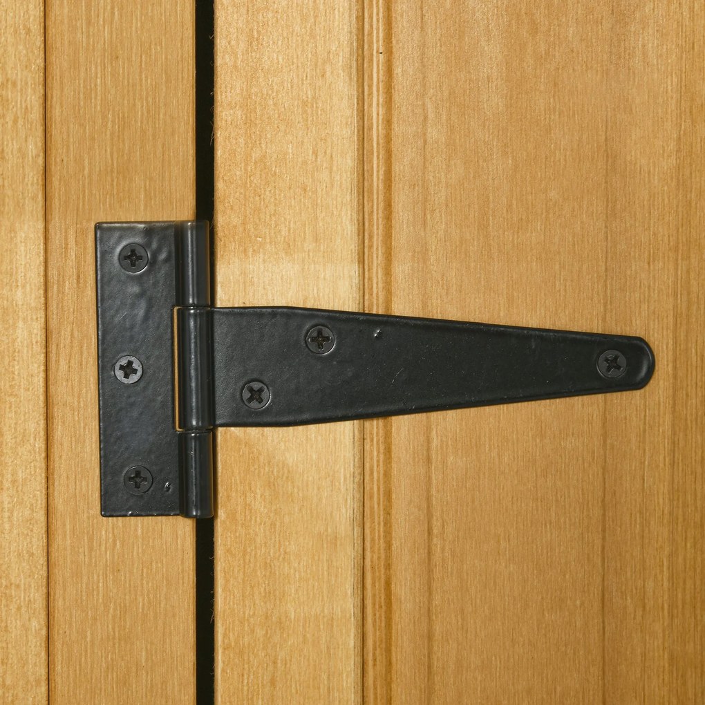 Outsunny Ντουλάπι Κήπου, Σπιτάκι Εργαλείων, Αποθήκη Εργαλείων με Ράφια, Ασφαλτόστρωτη Στέγη, Παράθυρο, Ξύλο, Κίτρινο+Πράσινο, 77 x 54,2 x 179 cm