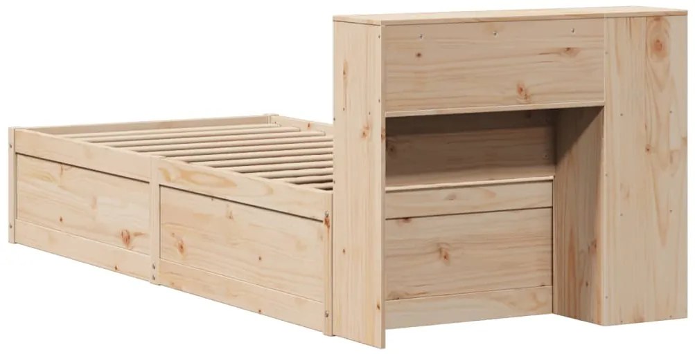 vidaXL Σκελετός Κρεβατιού Χωρίς Στρώμα 75x190 εκ Μασίφ Ξύλο Πεύκου