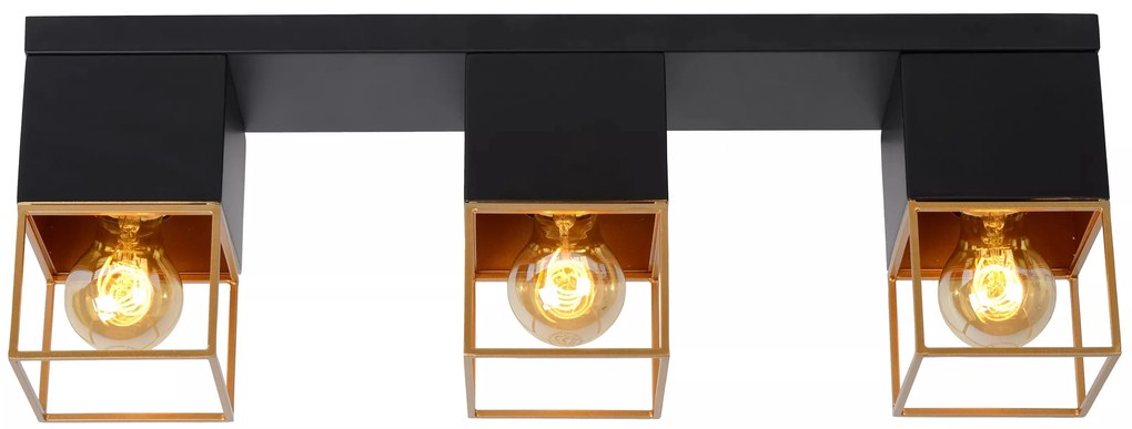 Φωτιστικό Οροφής Lucide 21120-03-30 RIXT Μαύρο Ματ (Black Mat)|Χρυσό Χρώμα (Gold Coloured)