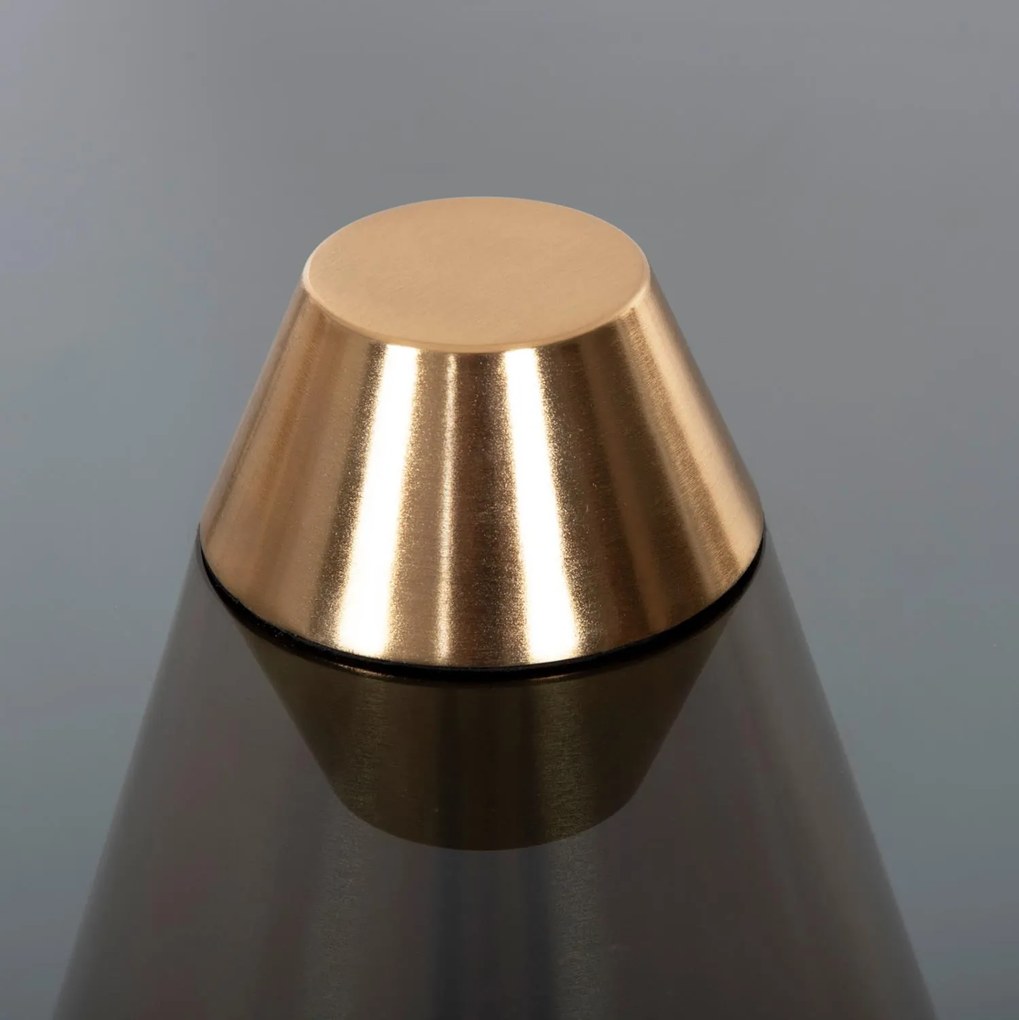 Τραπεζάκια σαλονιού REBEN Σετ 2 τμχ Μέταλλο Χρυσό - Φιμέ Γυαλί Μαύρο Φ80 & Φ60 εκ.