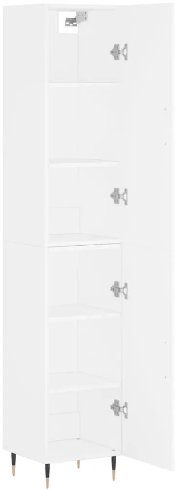 vidaXL Ντουλάπι Λευκό 34,5 x 34 x 180 εκ. από Επεξεργασμένο Ξύλο