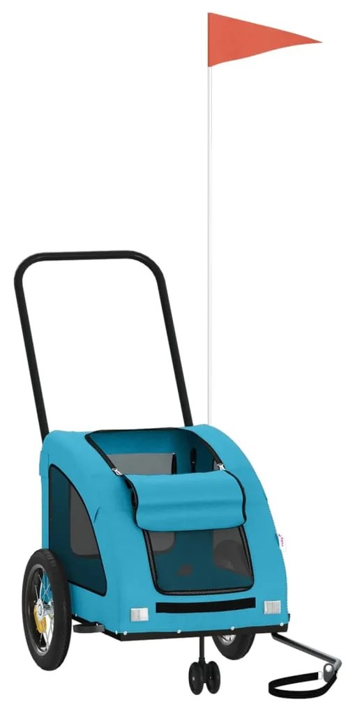 vidaXL Τρέιλερ Ποδηλάτου Κατοικίδιων Μπλε Ύφασμα Oxford/Σίδηρος