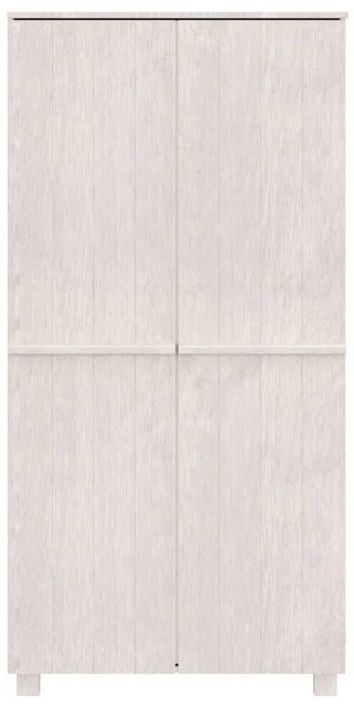 vidaXL Ντουλάπα HAMAR Λευκό 89 x 50 x 180 εκ. από Μασίφ Ξύλο Πεύκου