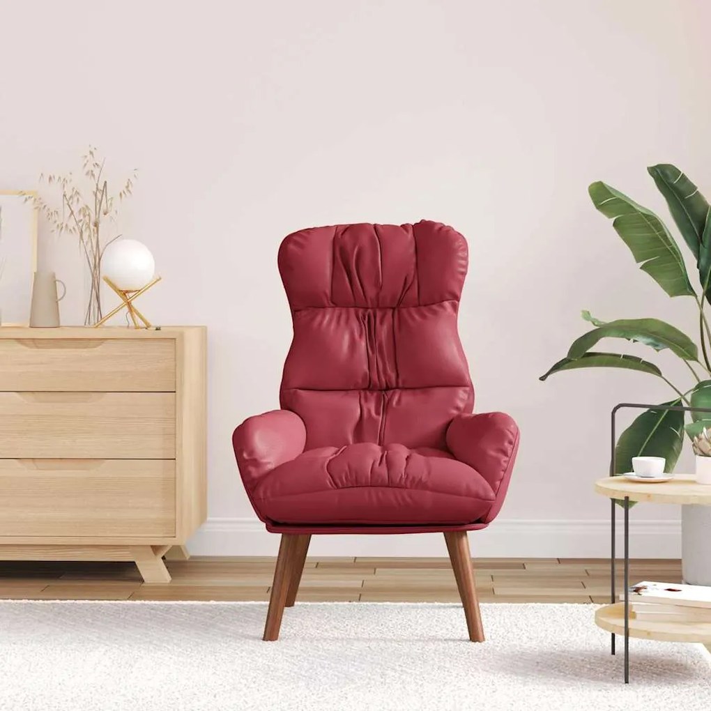 vidaXL Χαλαρωτική Πολυθρόνα Μπορντό 69 x 74 x 93 εκ. Τεχνητό δέρμα