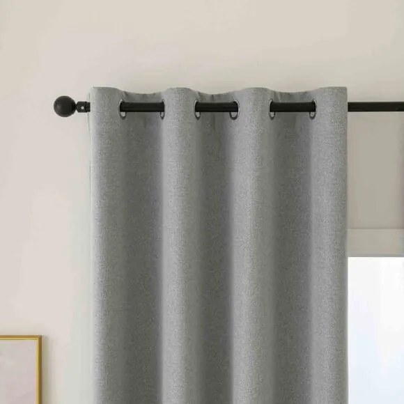 Beauty Home Κουρτίνα Full Blackout σκίασης με 8 κρίκους Total Art 8446 140x270 Γκρι