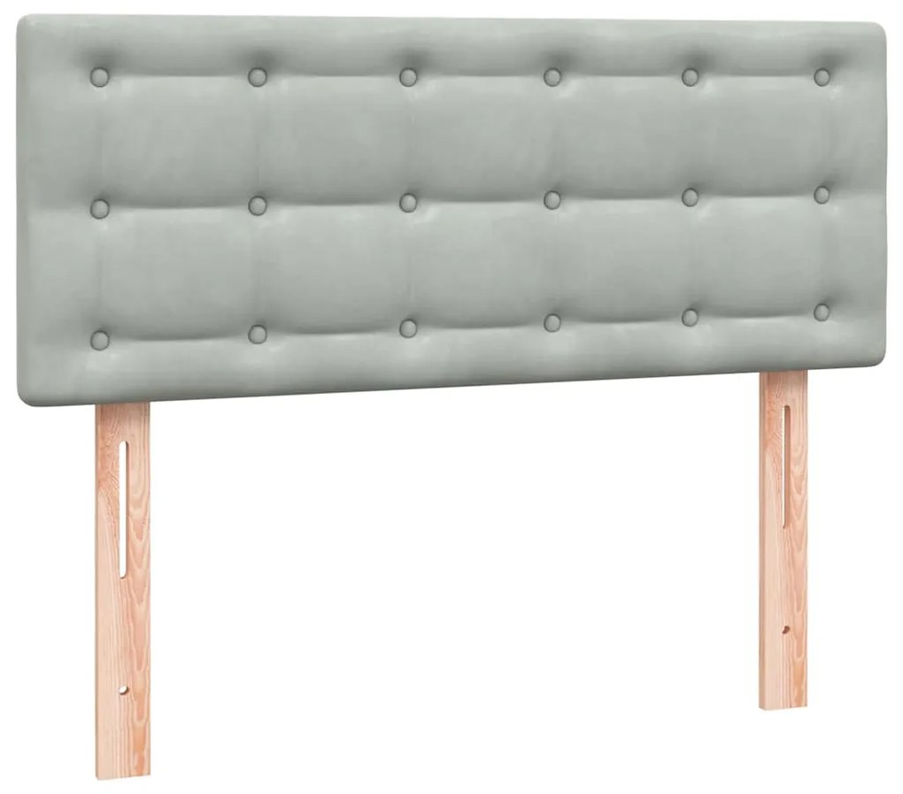 vidaXL Κρεβάτι Boxspring με Στρώμα Ανοιχτό Γκρι 120x210 εκ. Βελούδινο