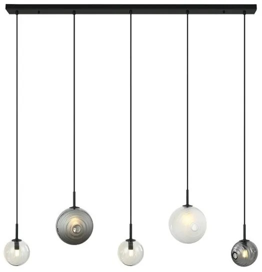 Κρεμαστό Φωτιστικό Οροφής 5xG9 LED 5W IP20 Μαύρο 23056 Zambelis-23056-Μαύρο 23056