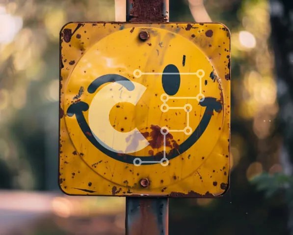 Intra Συλλεκτικό Ξύλινο Παζλ Plywood 4mm - Κίτρινο Smiley Face σημάδι στο Old Street Pole Σε Ξύλινο Κουτί - Διαστάσεις Puzzle: 10x10 cm – 25 κομμάτια