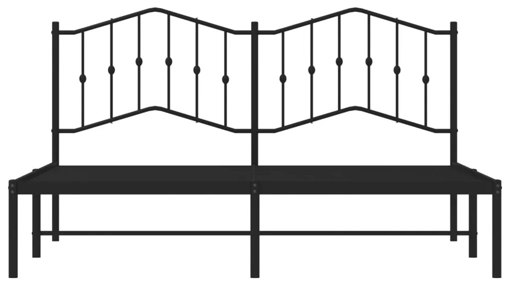 vidaXL Πλαίσιο Κρεβατιού με Κεφαλάρι Μαύρο 160 x 200 εκ. Μεταλλικό