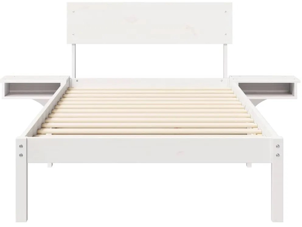 vidaXL Σκελετός Κρεβατιού Λευκό 90 x 190 cm Στερεά ξυλεία πεύκου