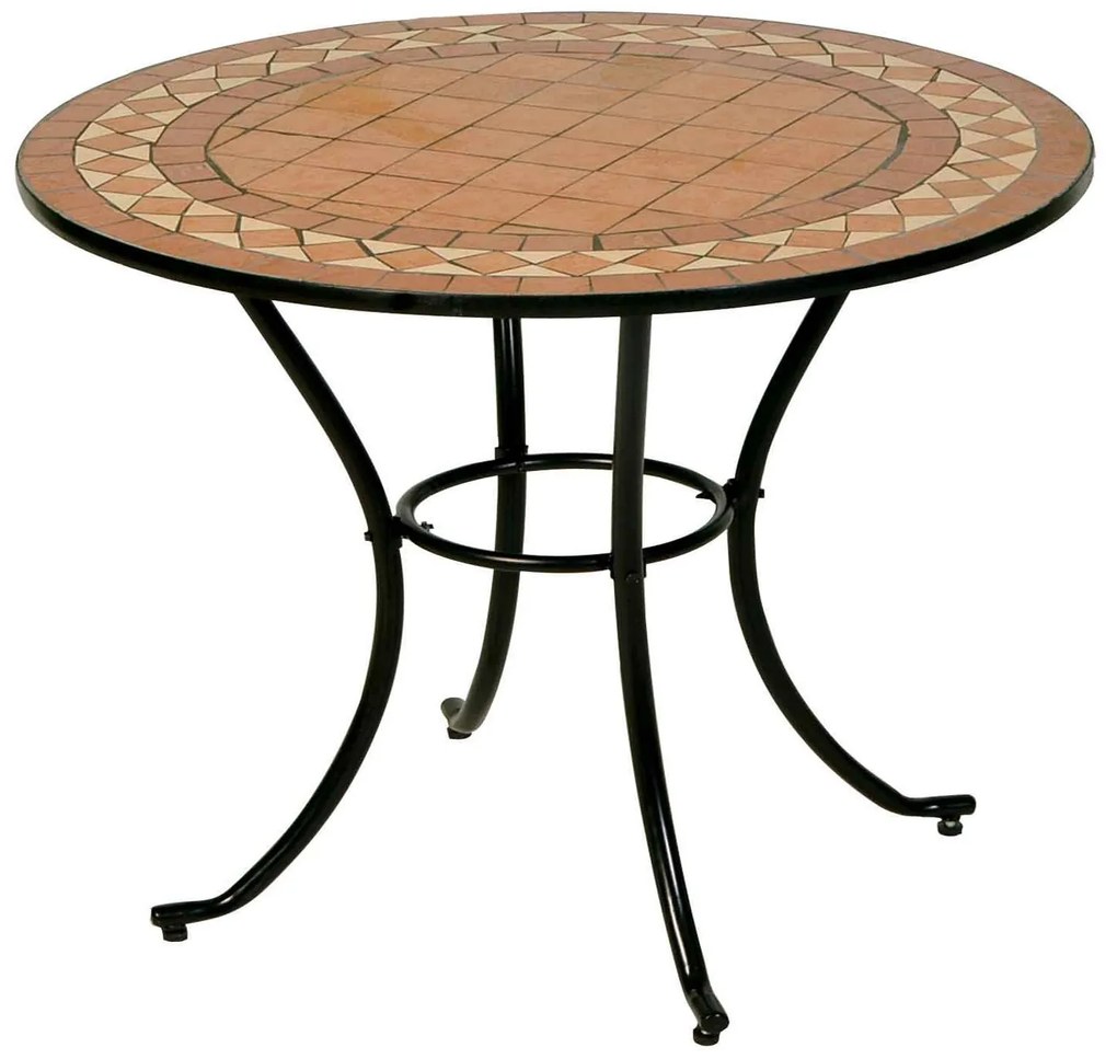 Τραπέζι BS025-010 Φ76X75cm Black-Brown