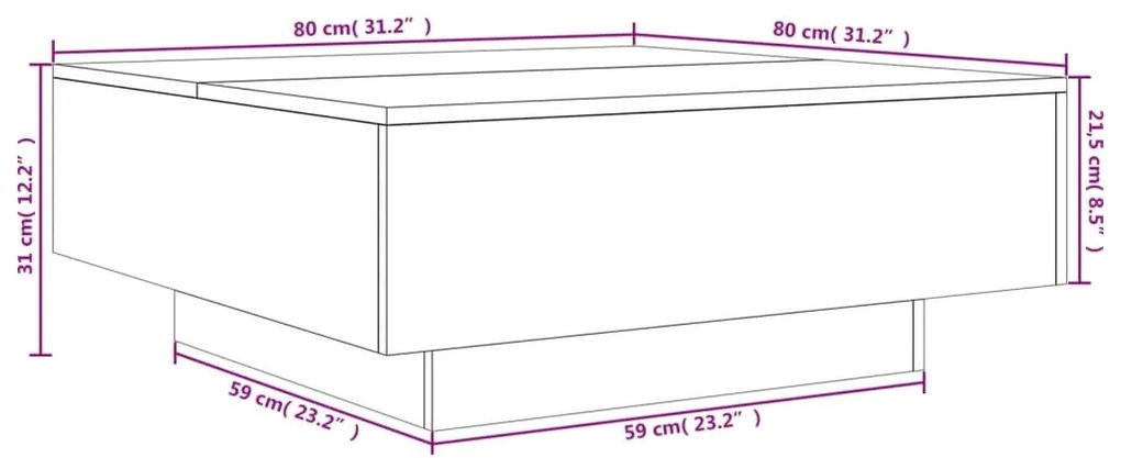 ΤΡΑΠΕΖΑΚΙ ΣΑΛΟΝΙΟΥ ΚΑΠΝΙΣΤΗ ΔΡΥΣ 80X80X31 ΕΚ. ΑΠΟ ΕΠΕΞ. ΞΥΛΟ 836585