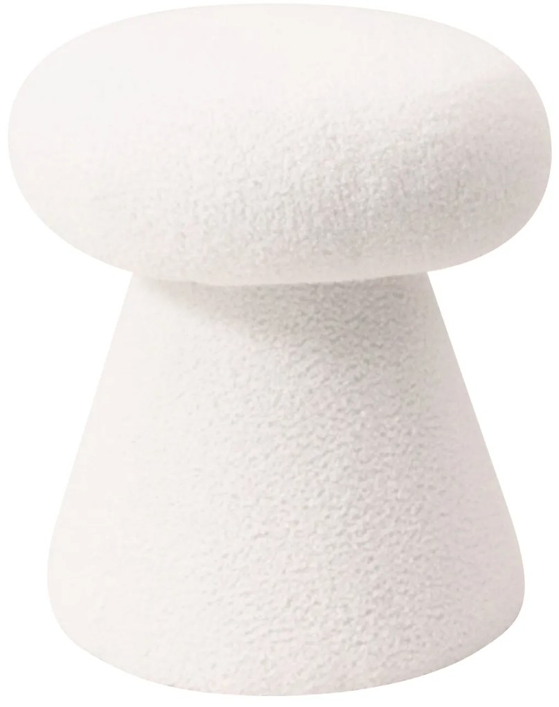 Σκαμπό ArteLibre TRIACYTIS Λευκό Ύφασμα Teddy 38x38x42cm-14940007