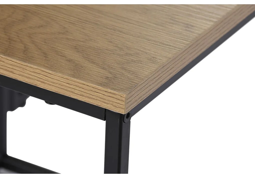Σετ με 3 τραπέζια DKD Home Decor Μαύρο Μέταλλο 45 x 45 x 45 cm Ξύλο MDF