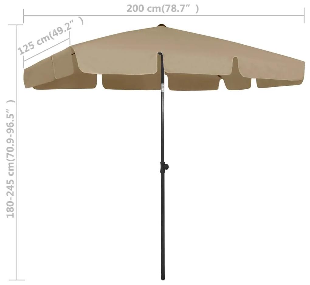 Ομπρέλα Θαλάσσης Taupe 200 x 125 εκ. - Μπεζ-Γκρι