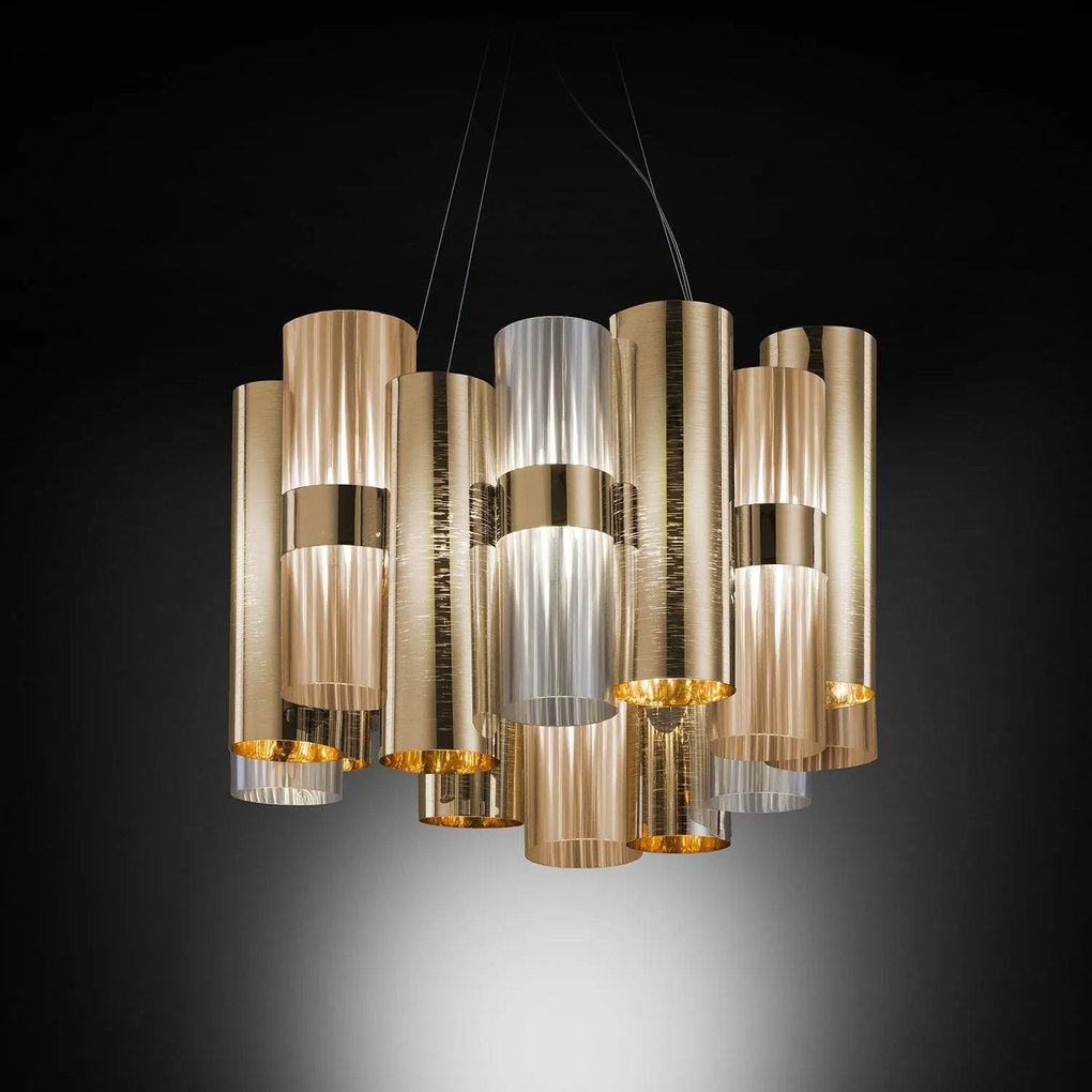 Φωτιστικό Οροφής Led La Lollo M Gold - Fume Slamp Aluminium, Polypropylene