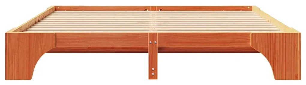 vidaXL Κρεβάτι Καρυδί 200x200 εκ. από Μασίφ Ξύλο Πεύκου