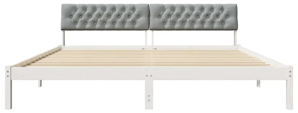 vidaXL Σκελετός Κρεβατιού Λευκό και ανοιχτό γκρι 200 x 200 cm