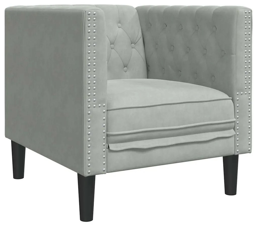 vidaXL Καναπές Ανοιχτό γκρι 74,5 x 71 x 70,5 εκ. Βελούδο