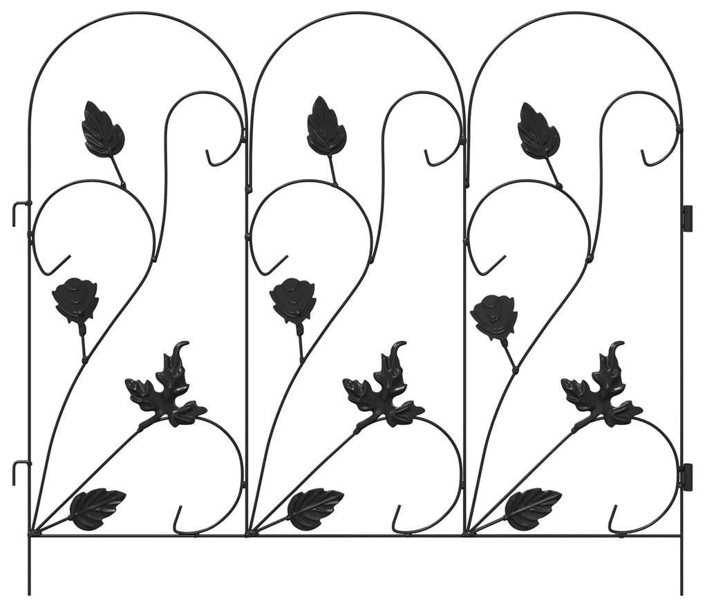 vidaXL Φράχτης Κήπου Καφασωτά Μαύρο 307 x 54,5 x 0,3 εκ