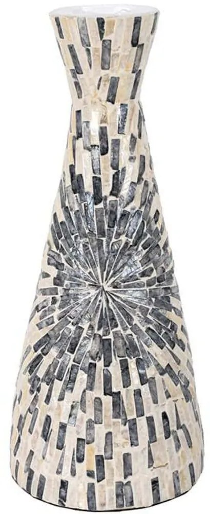 Βάζο Με Κοχύλια 944-124-003 20x50cm White-Grey Bamboo