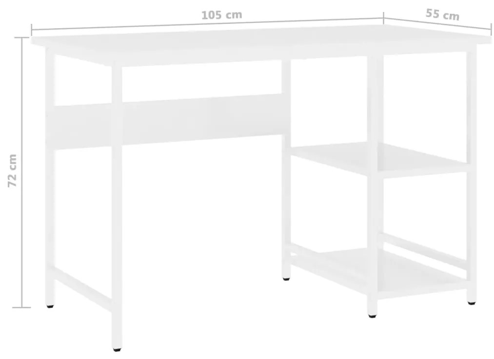 vidaXL Γραφείο Υπολογιστή Λευκό 105 x 50 x 72 εκ. από MDF και Μέταλλο