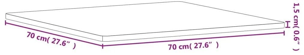 vidaXL Επιφάνεια Τραπεζιού Τετράγωνη 70x70x1,5 εκ. Μασίφ Ξύλο Οξιάς