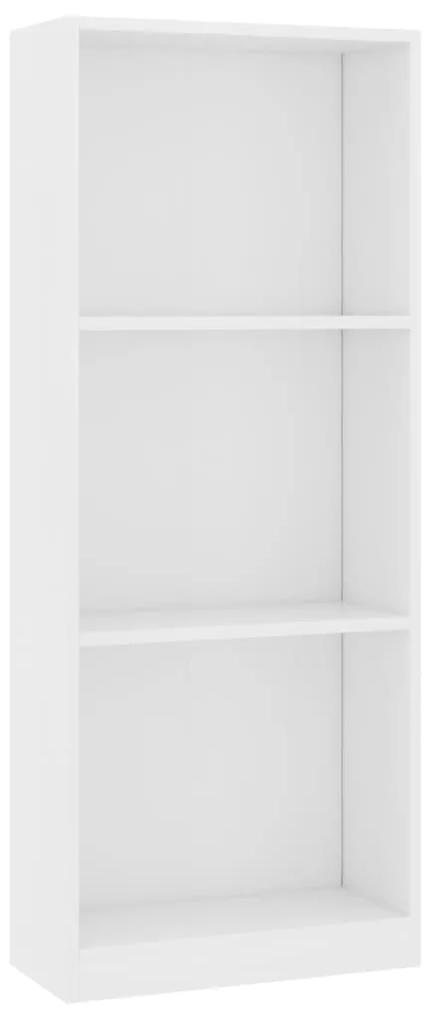 vidaXL Βιβλιοθήκη με 3 Ράφια Λευκή 40 x 24 x 108 εκ. από Μοριοσανίδα