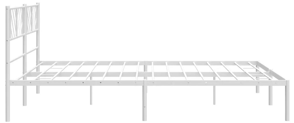 vidaXL Πλαίσιο Κρεβατιού με Κεφαλάρι Λευκό 180x200 εκ. Μεταλλικό