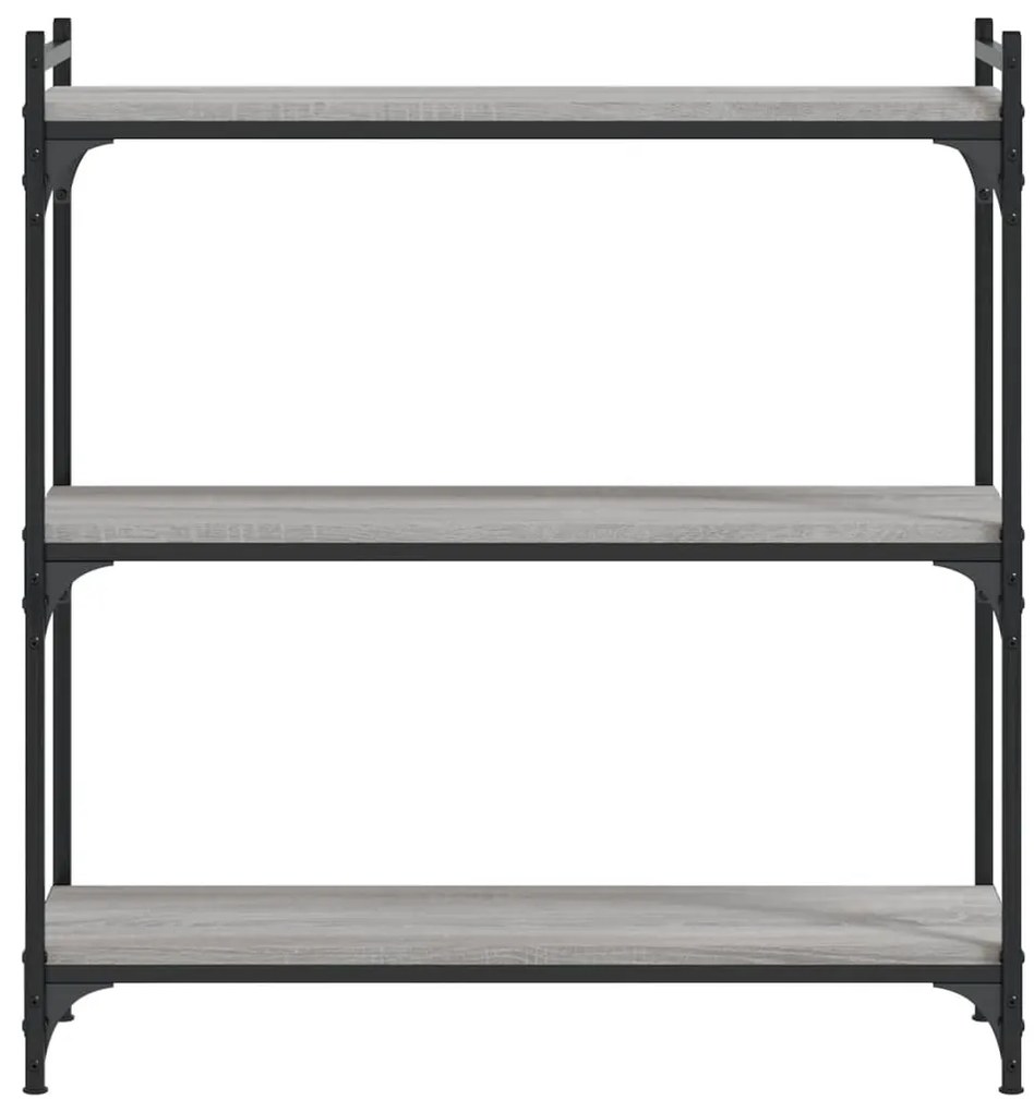 vidaXL Βιβλιοθήκη 3 Επιπέδων Γκρι Sonoma 80x30x86 εκ. Επεξεργ. Ξύλο