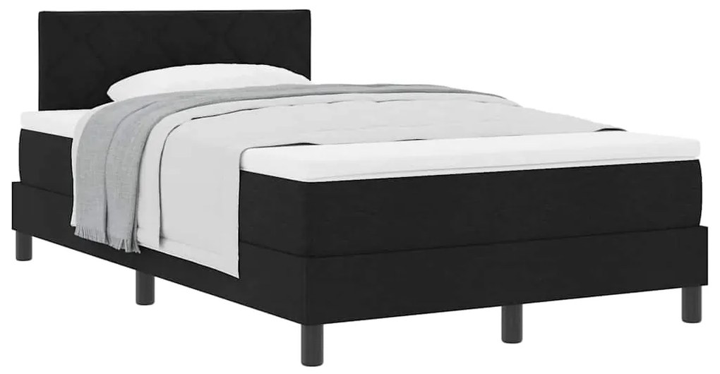 vidaXL Κρεβάτι box spring με στρώμα Μαύρο 120 x 190 cm ύφασμα