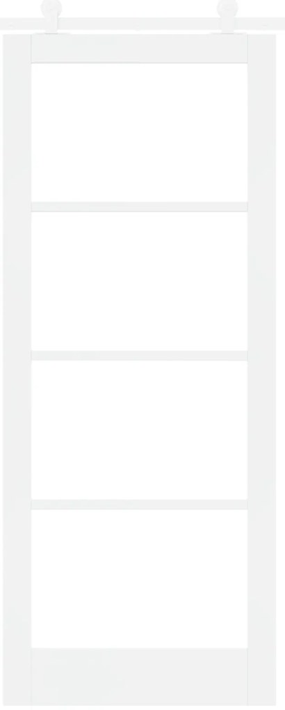 vidaXL Συρόμενη Πόρτα με Σετ 'ORKDAL' Λευκό Σκληρό Ξύλο & Γυαλί