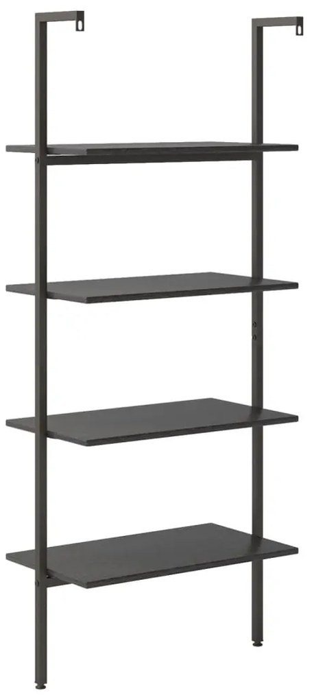 vidaXL Ραφιέρα Κεκλιμένη 4 Επιπέδων Μαύρη 64 x 35 x 152,5 εκ.