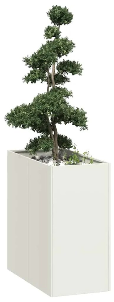 Ζαρντινιέρα Λευκή 40x80x80 εκ. από Χάλυβα