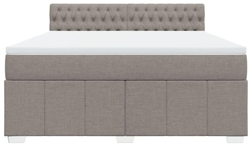 vidaXL Κρεβάτι Boxspring με Στρώμα Taupe 180x200 εκ. Υφασμάτινο