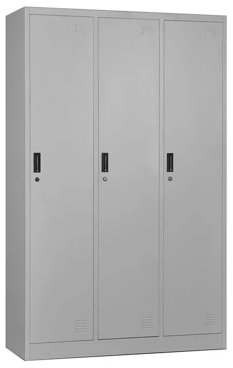 3 LOCKER Μέταλλο Γκρι 115x45x185cm