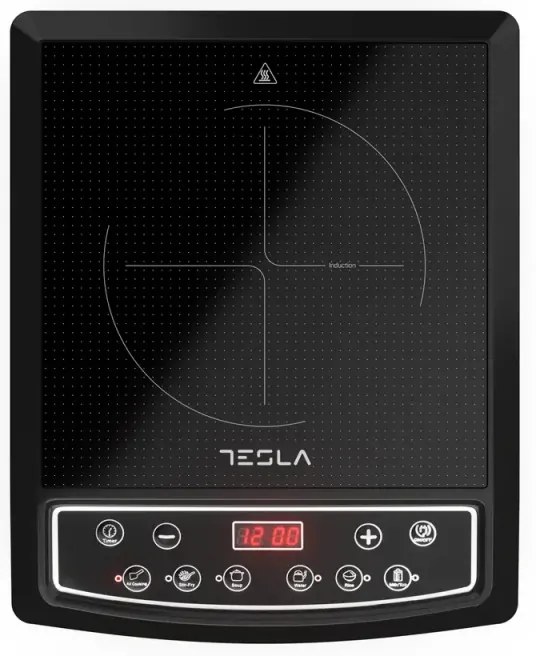 Ηλεκτρική επαγωγική εστία μονή Tesla IC200B, 1500W, Κεραμική, Ψηφιακή οθόνη, 8 επίπεδα ισχύος , 6 λειτουργίες μαγειρέματος, Χρονοδιακόπτης, Μαύρο