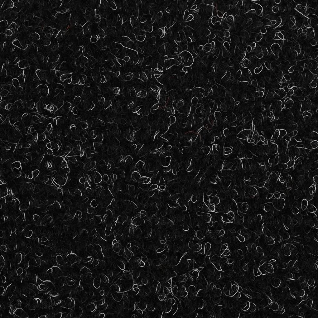 Πατάκια Σκάλας Αυτοκόλλητα 15 τεμ Μαύρα 65x21x4εκ. Βελονιασμένο - Μαύρο