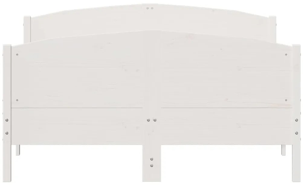 vidaXL Σκελετός Κρεβ. Χωρίς Στρώμα Λευκό 135x190 εκ Μασίφ Πεύκο