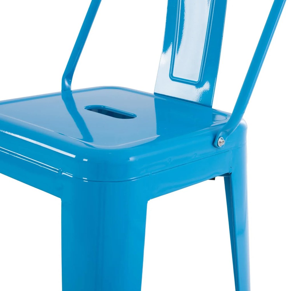Σκαμπό μπάρ με πλάτη Melita-Pro Μεταλλικό Μπλέ 42x42x100Υεκ. 42x42x100 εκ.