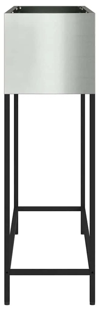 vidaXL Υψωμένη Γλάστρα Κήπου Ασημί 100 x 26 x 82 εκ