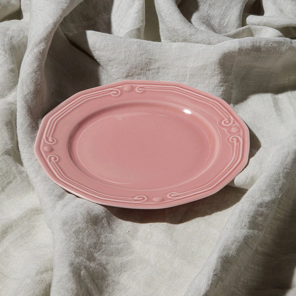 Πιάτο Ρηχό Πορσελάνινο Ανάγλυφο 20cm Estia Home Art Athénée Rose 07-13554