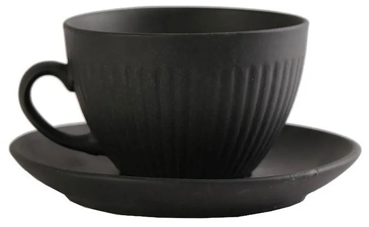 Φλυτζάνι Καφέ 290ml + Πιατάκι Espiel Gobi Black OW2044K6